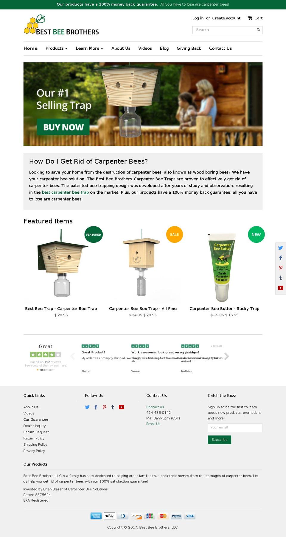 Best Bee Brothers Shopify theme site example thebestbeetrap.com