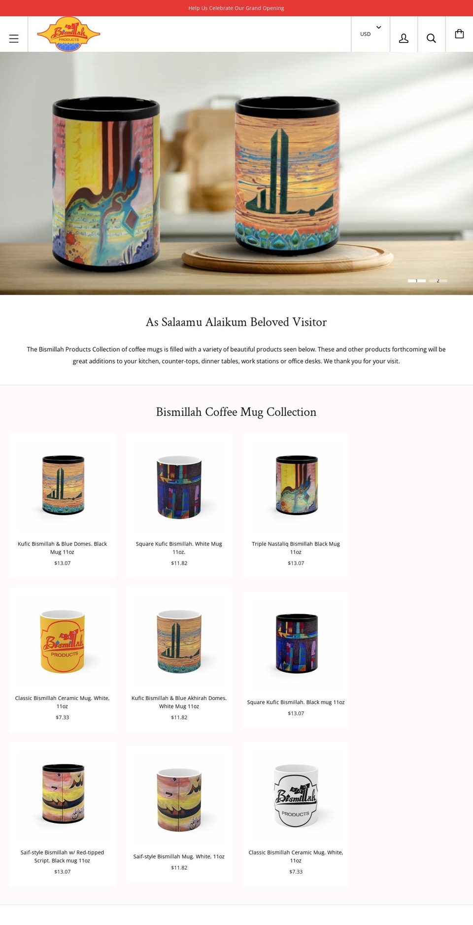thebestbismillahdrinkware.com shopify website screenshot