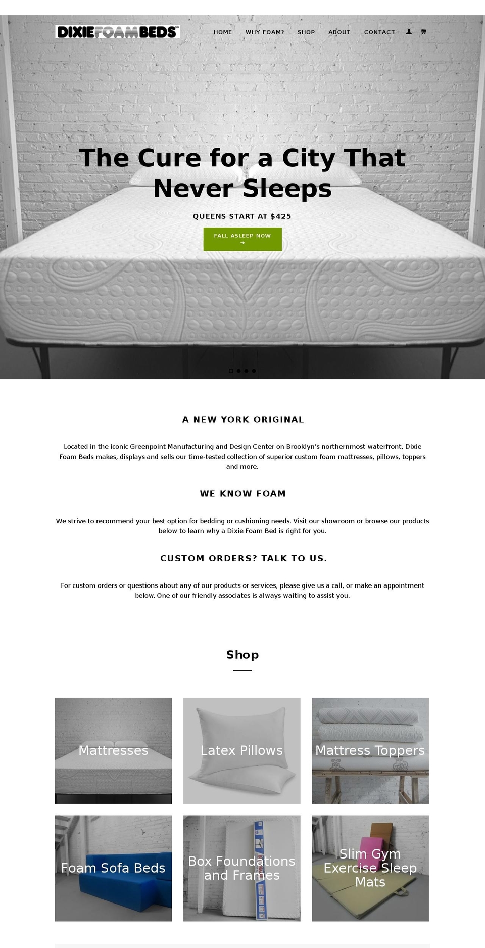 thebestfoambed.com shopify website screenshot