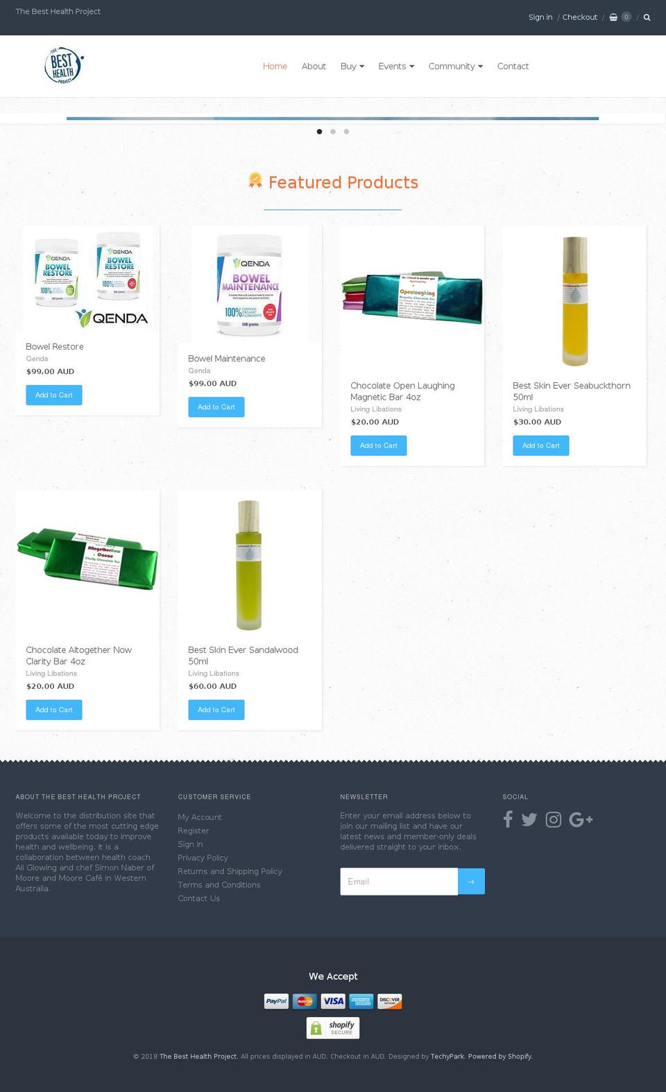 thebesthealthproject.com — Shopify storefront screenshot