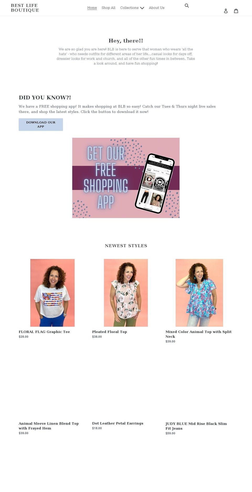 thebestlifeboutique.com shopify website screenshot