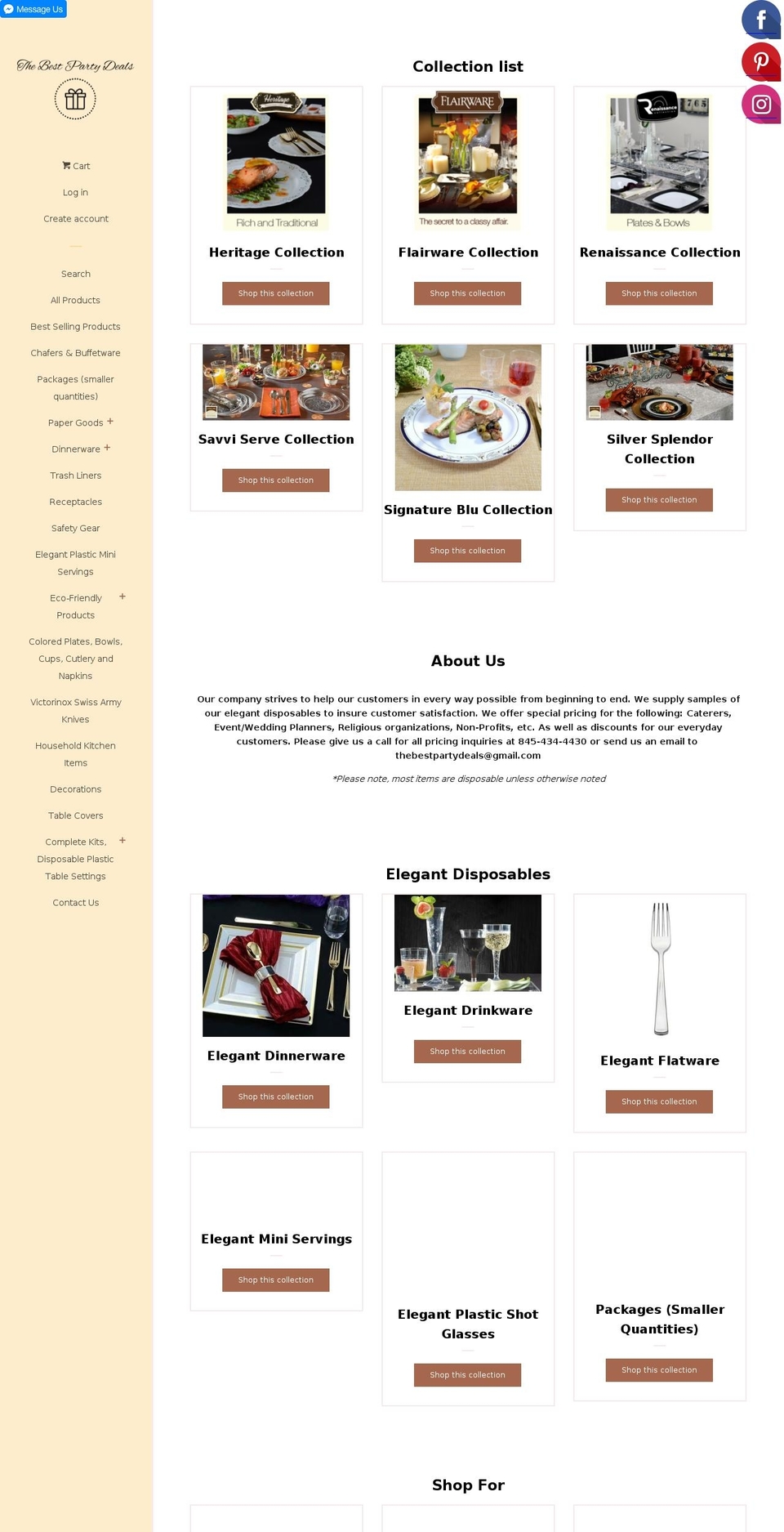 thebestpartydeals.com shopify website screenshot