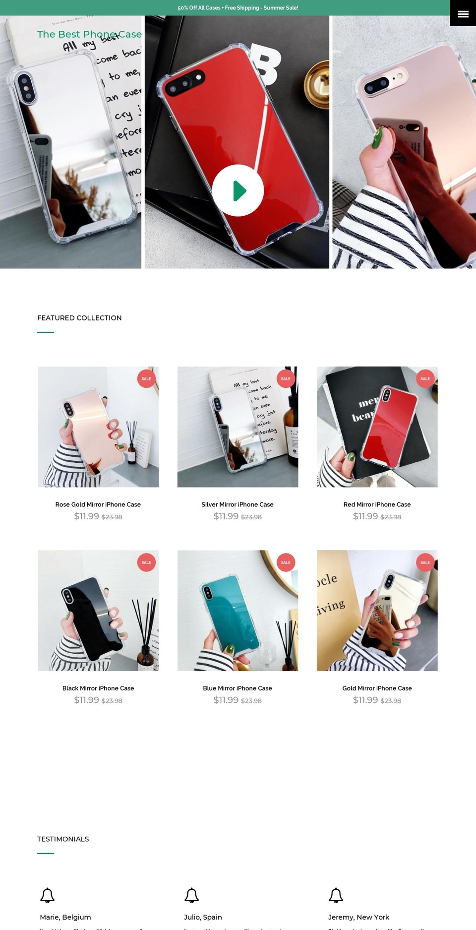 thebestphonecase.com — Shopify storefront screenshot
