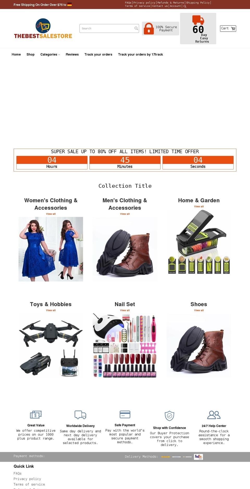thebestsalestore.com shopify website screenshot