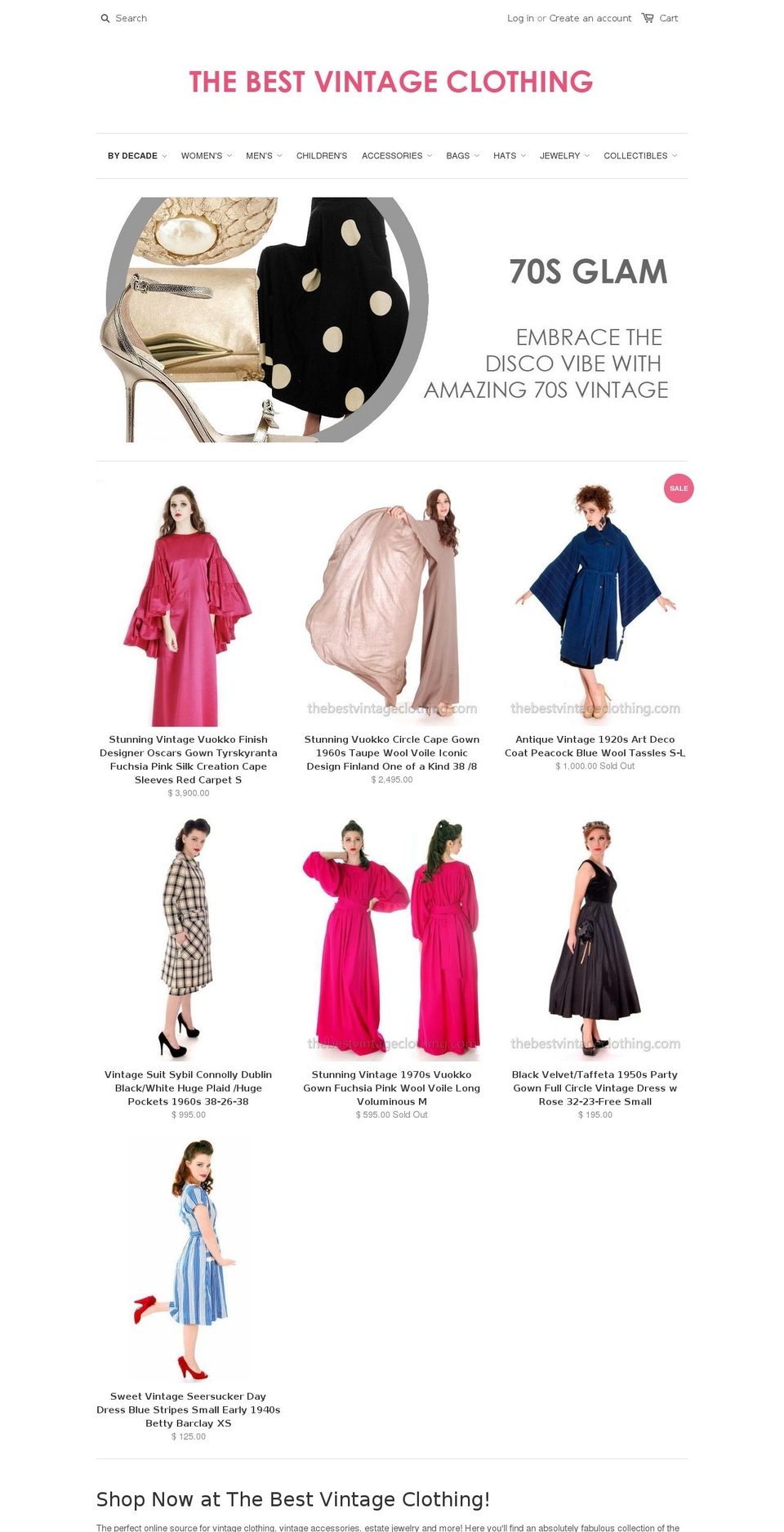 thebestvintageclothing.com shopify website screenshot