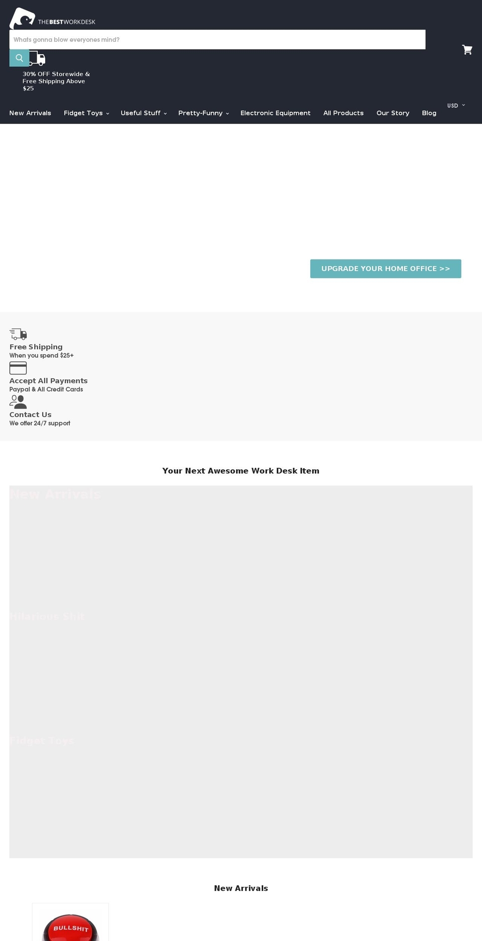 thebestworkdesk.com shopify website screenshot