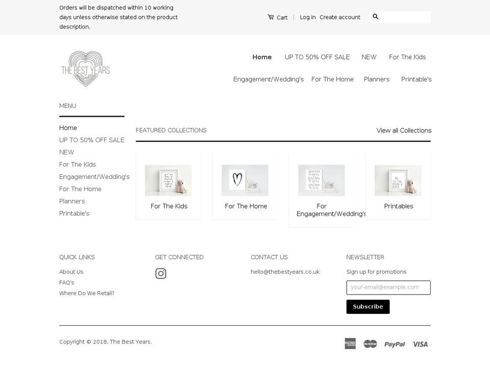 thebestyears.co.uk shopify website screenshot