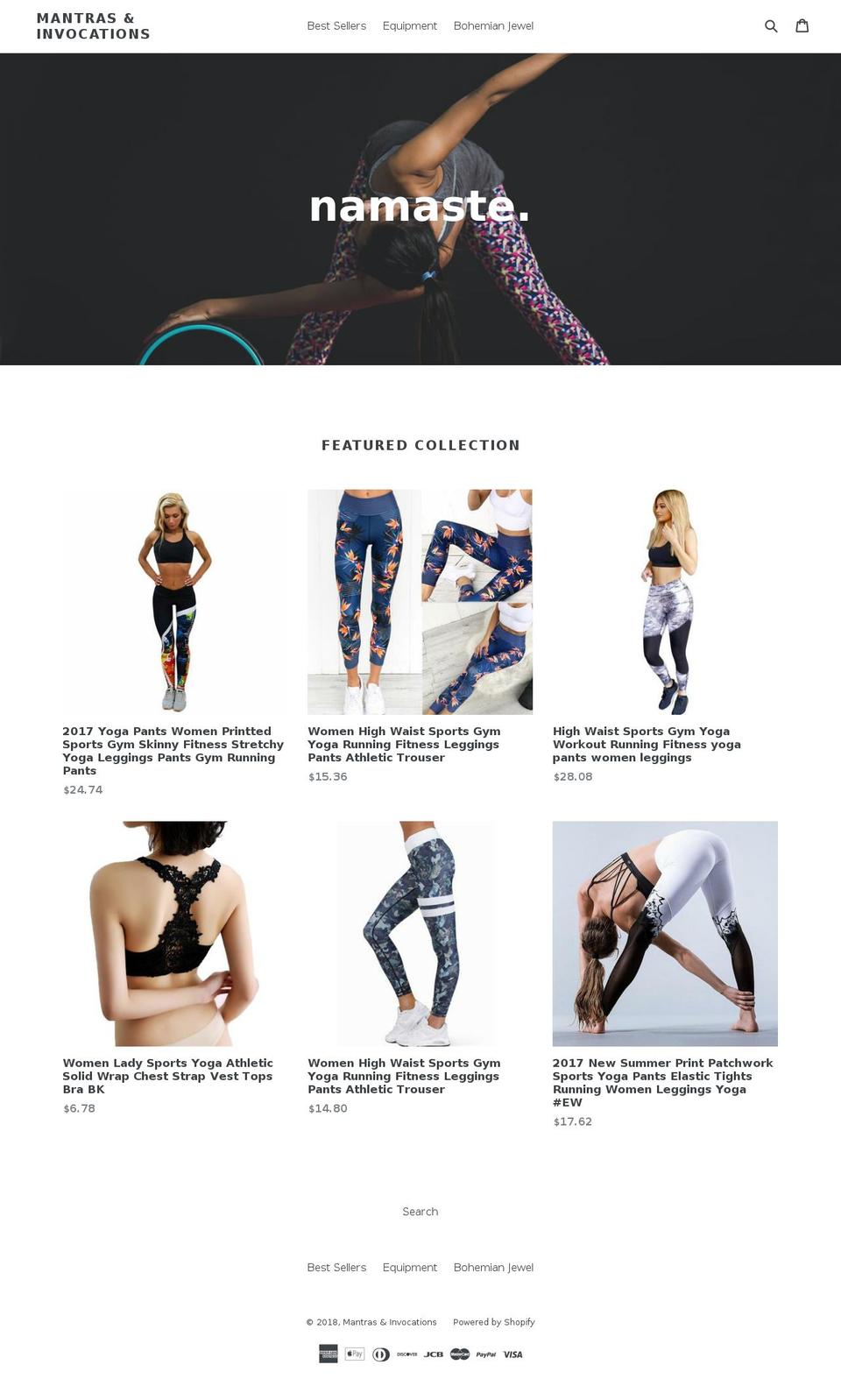 thebestyogapants.com — Shopify storefront screenshot
