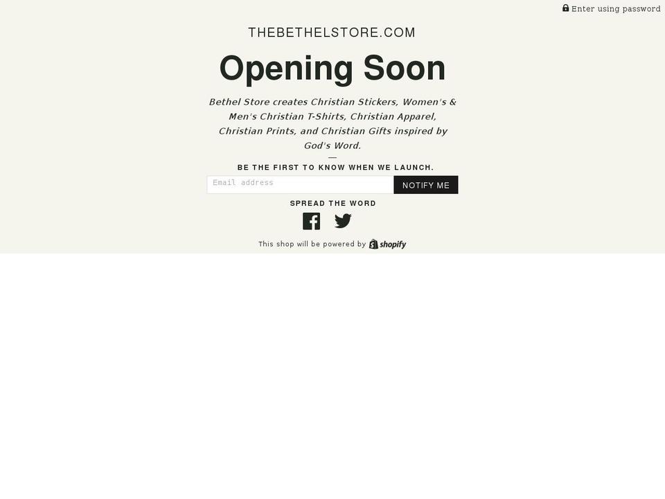 thebethelstore.com — Shopify storefront screenshot