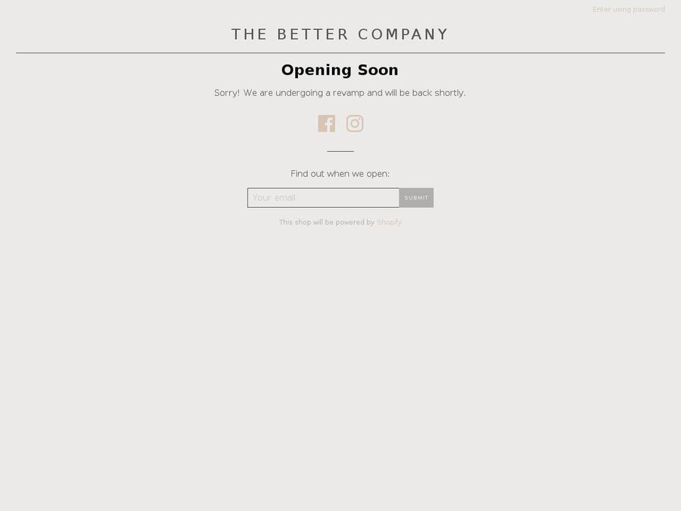 thebetter.company shopify website screenshot