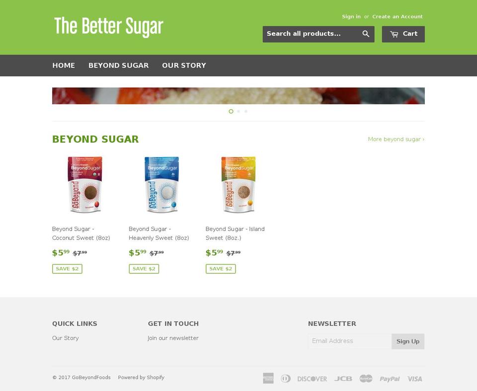 thebettersugar.com shopify website screenshot