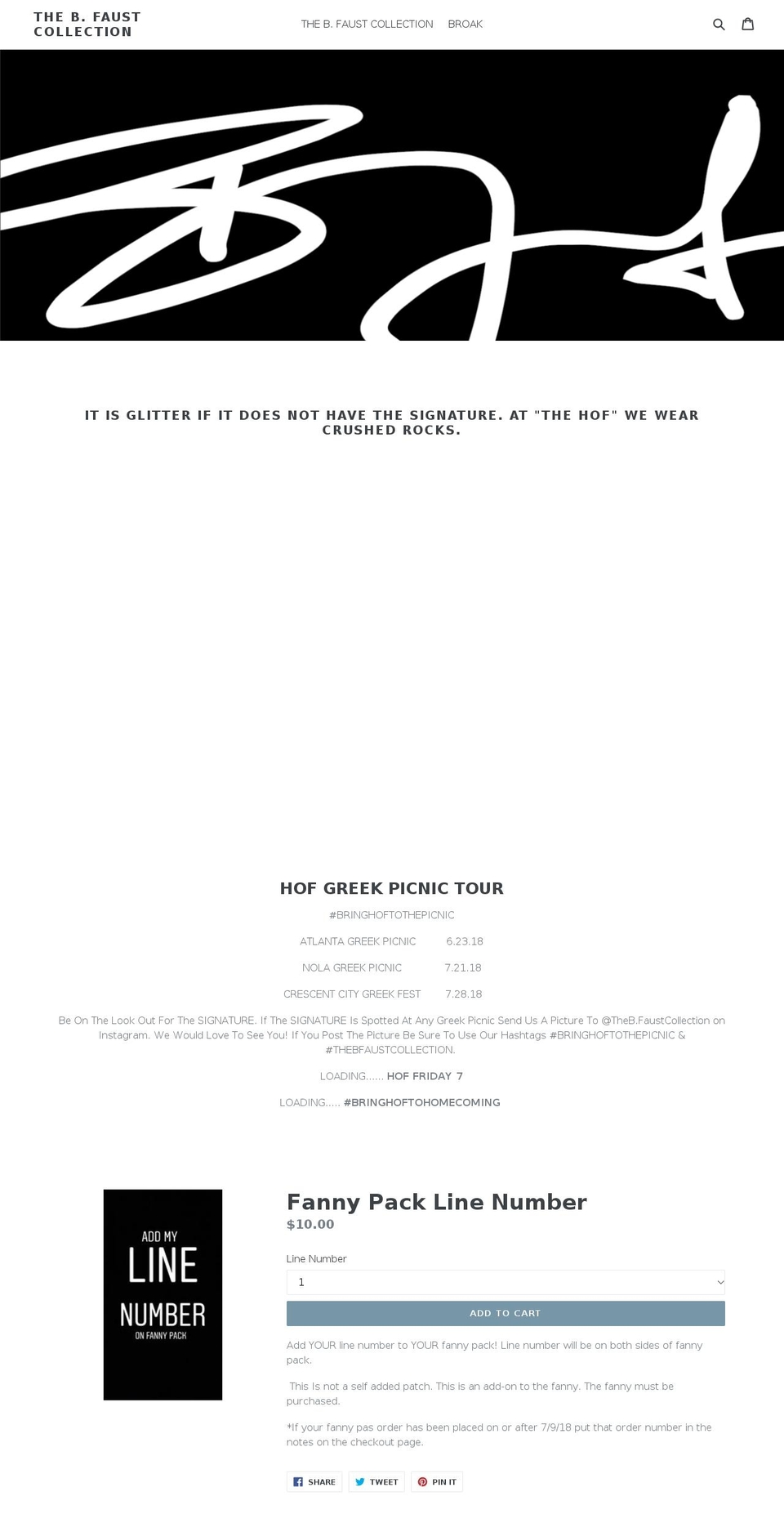 thebfaustcollection.com — Shopify storefront screenshot