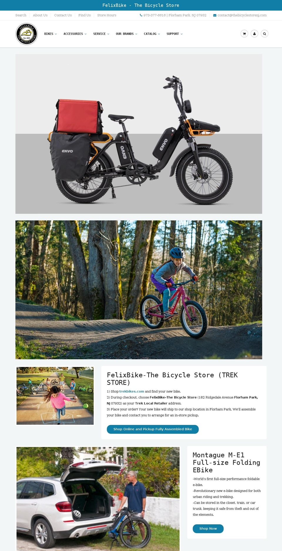 thebicyclestorenj.com shopify website screenshot