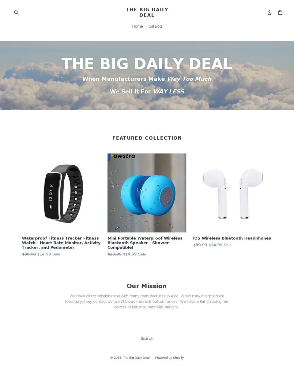 thebigdailydeal.com — Shopify storefront screenshot