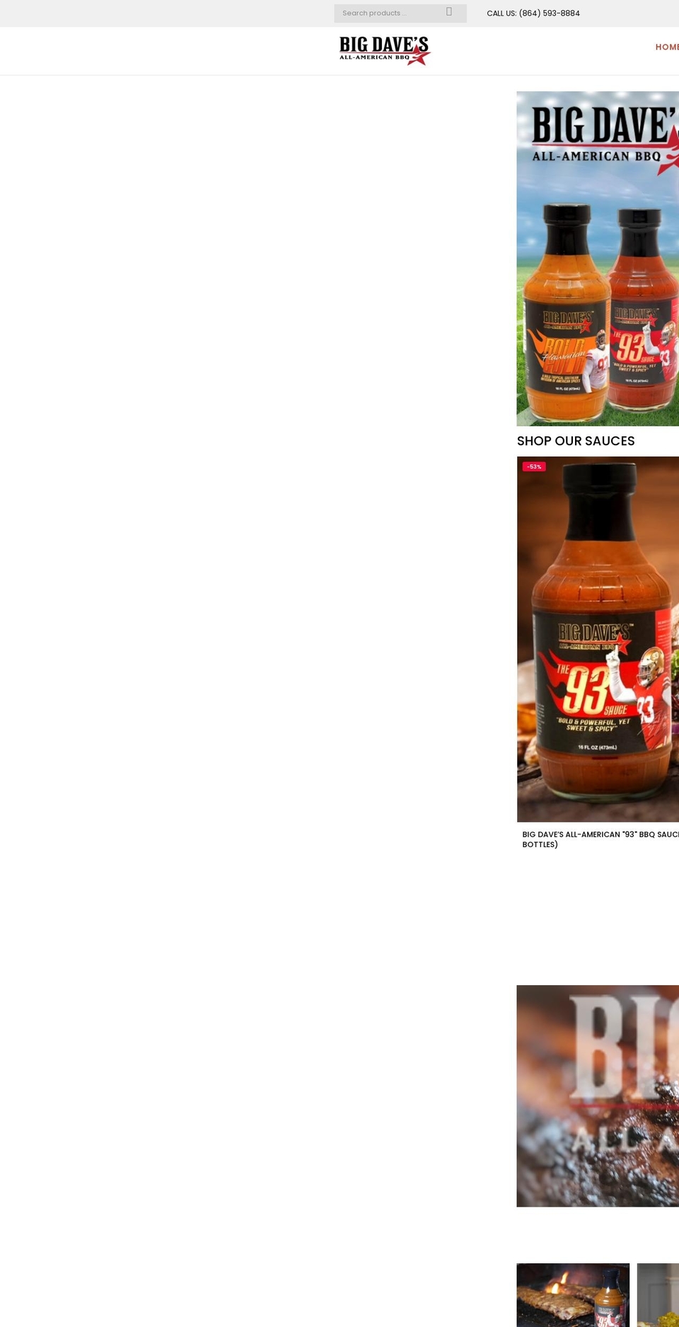 thebigdavesbbq.com shopify website screenshot