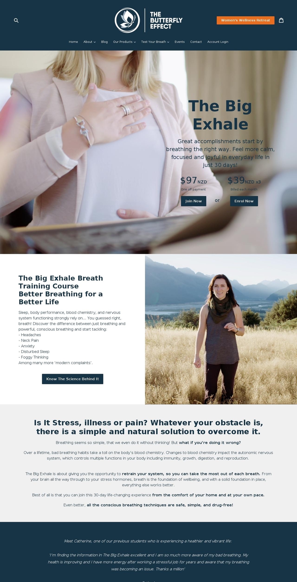 thebigexhale.com — Shopify storefront screenshot
