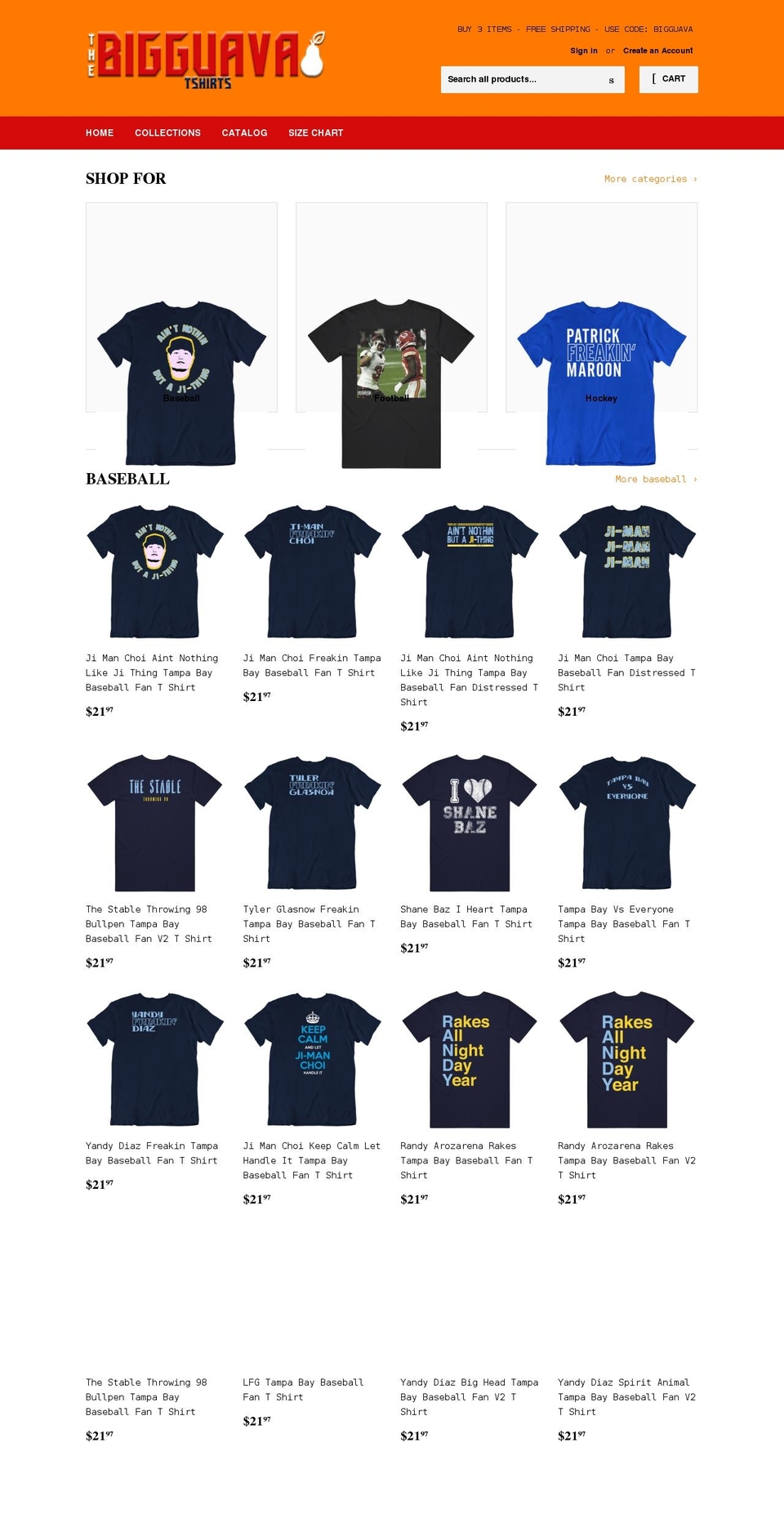 thebigguavatshirts.com shopify website screenshot