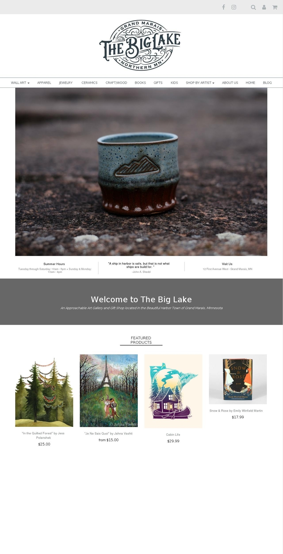 thebiglakelife.com — Shopify storefront screenshot