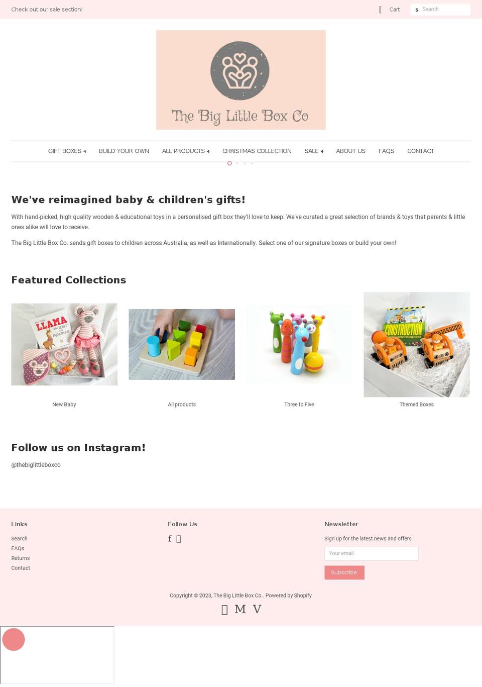 thebiglittleboxco.com.au shopify website screenshot