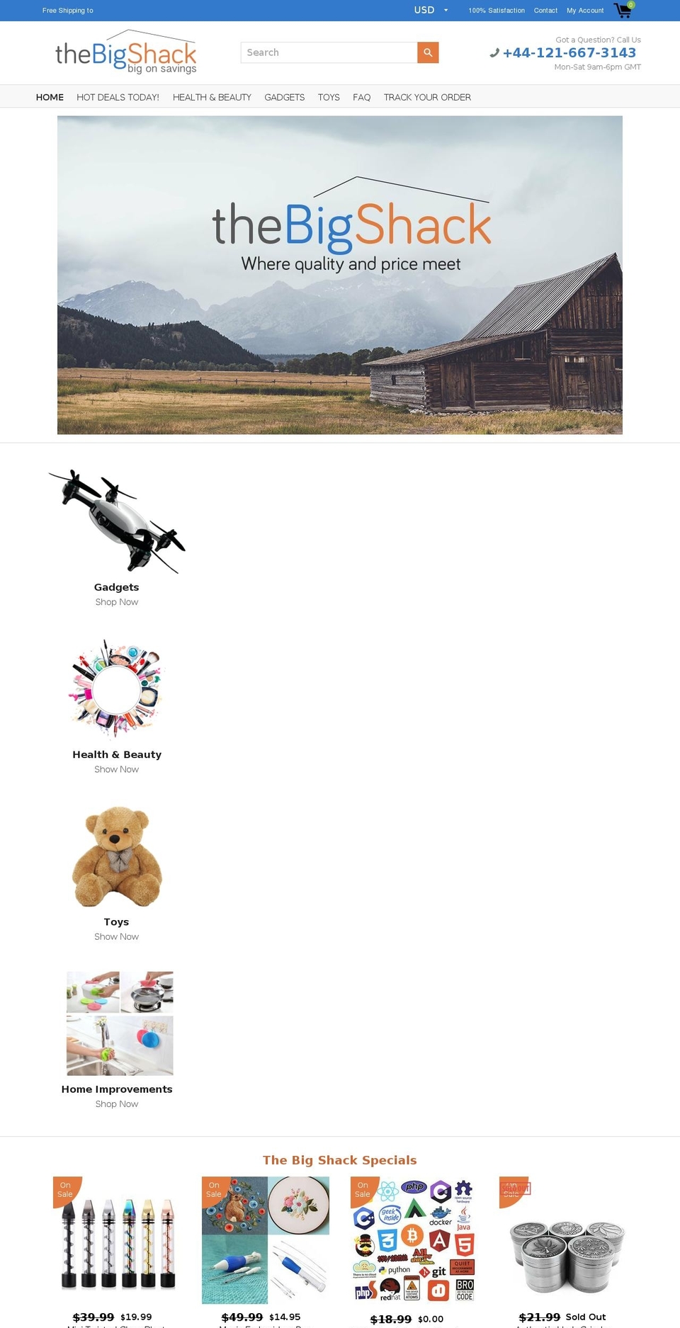 thebigshack.com shopify website screenshot