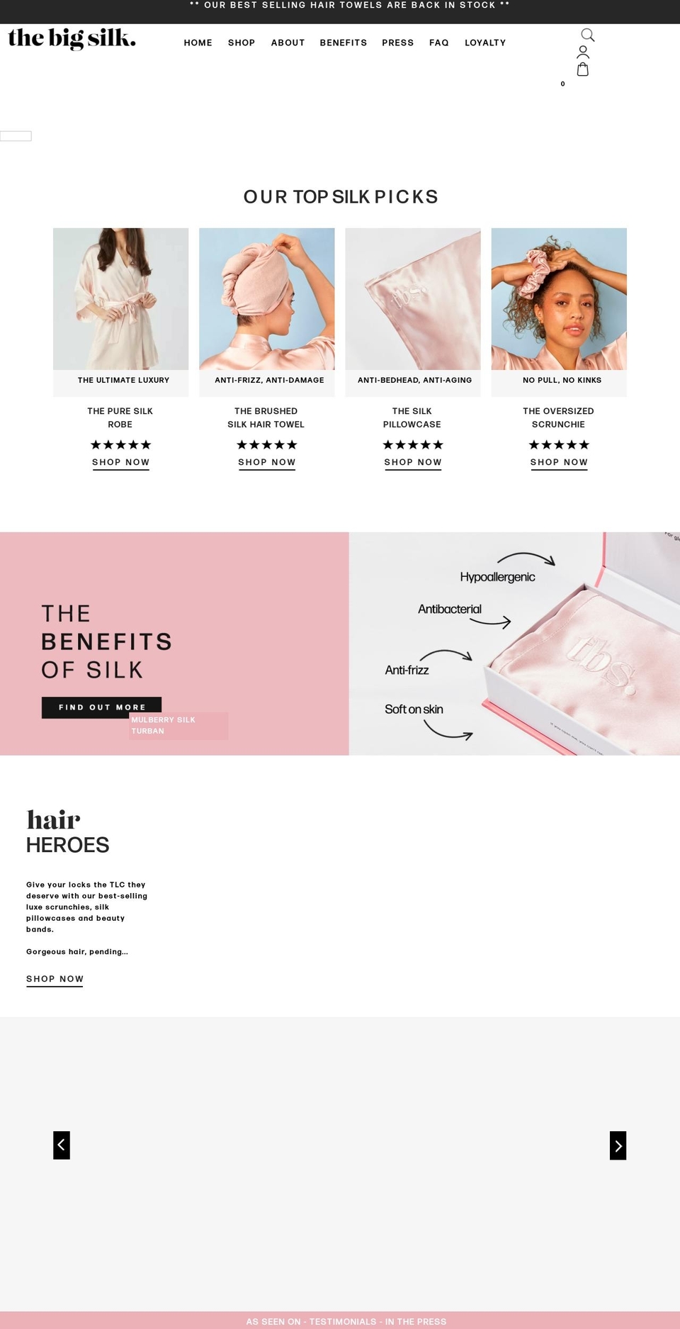 thebigsilk.com shopify website screenshot