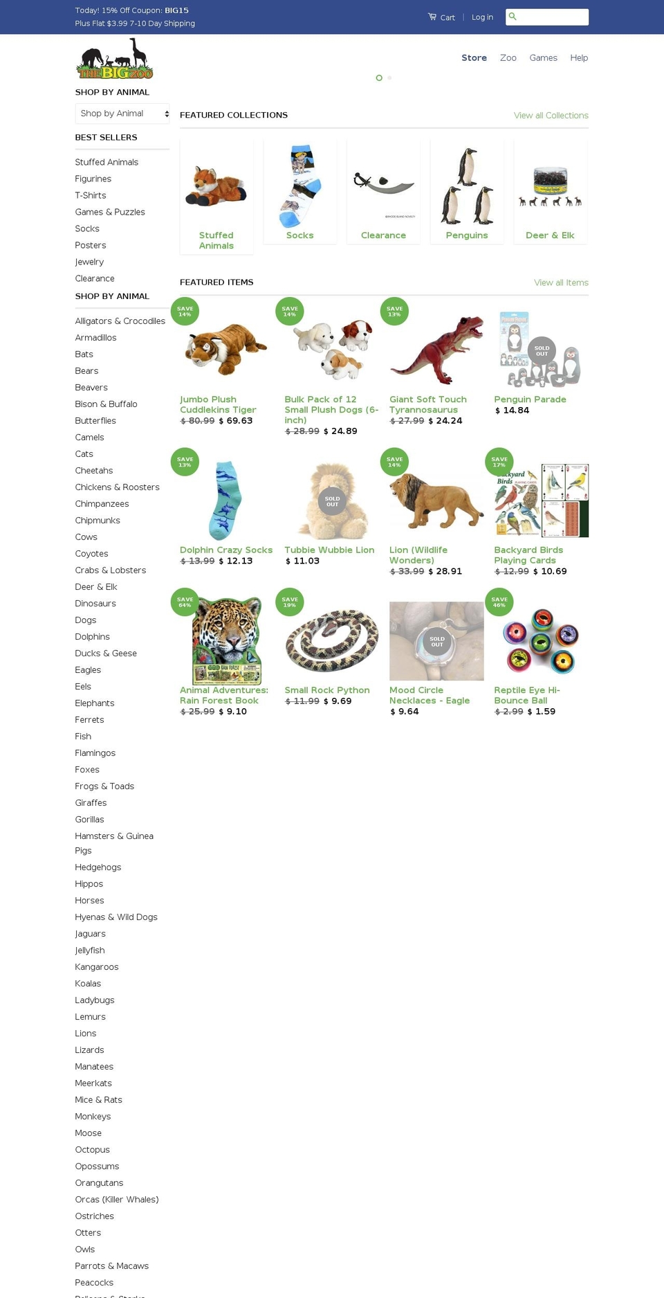thebigzoo.com shopify website screenshot
