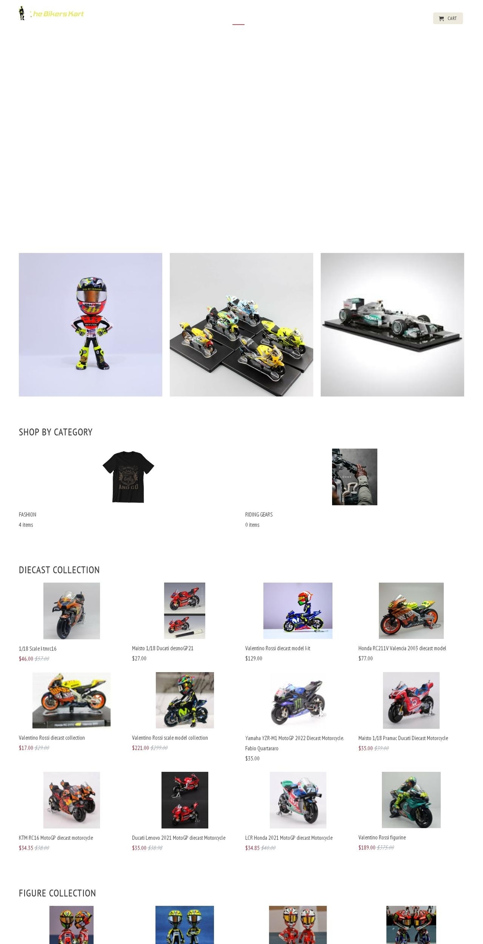 thebikerskart.com — Shopify storefront screenshot