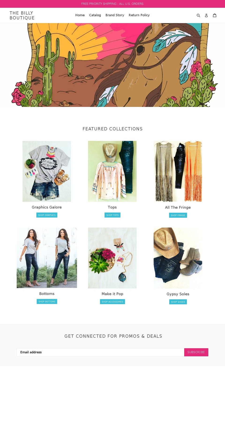 thebillyboutique.com — Shopify storefront screenshot