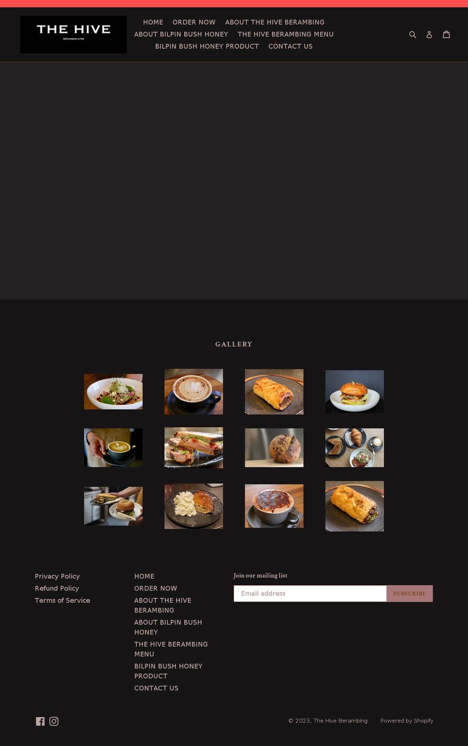 thebilpinbushhoneycafe.com.au shopify website screenshot