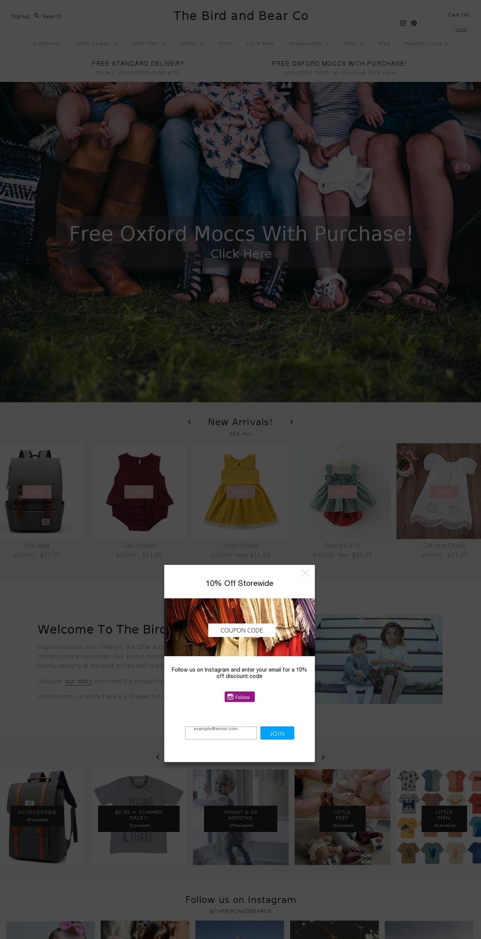thebirdandbearco.com — Shopify storefront screenshot