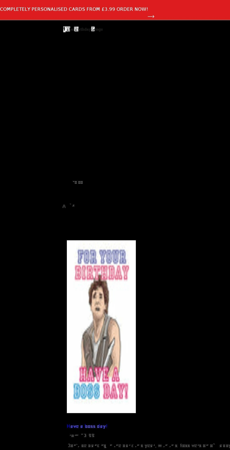 thebirthdaysongs.com shopify website screenshot