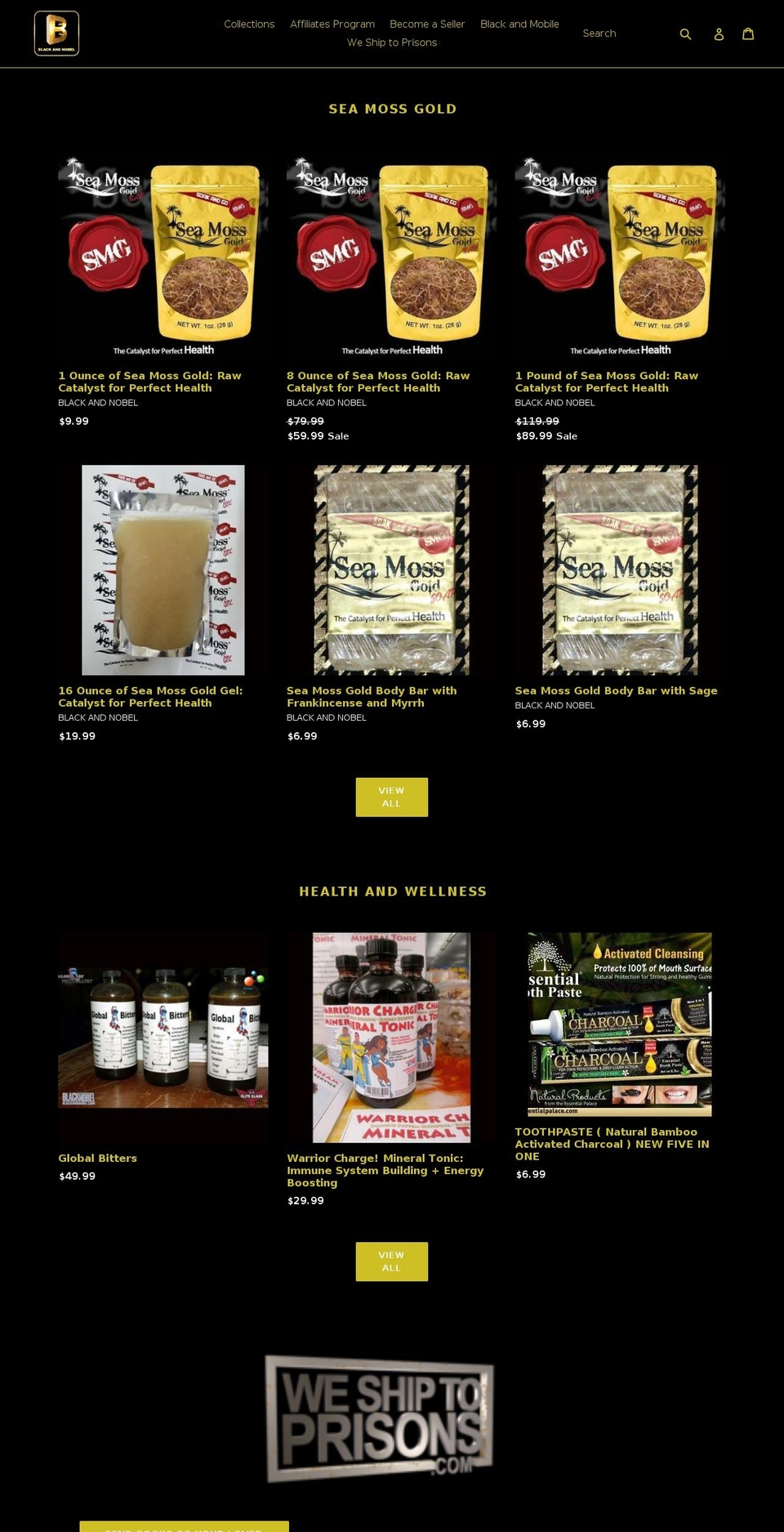 theblackamazon.com — Shopify storefront screenshot