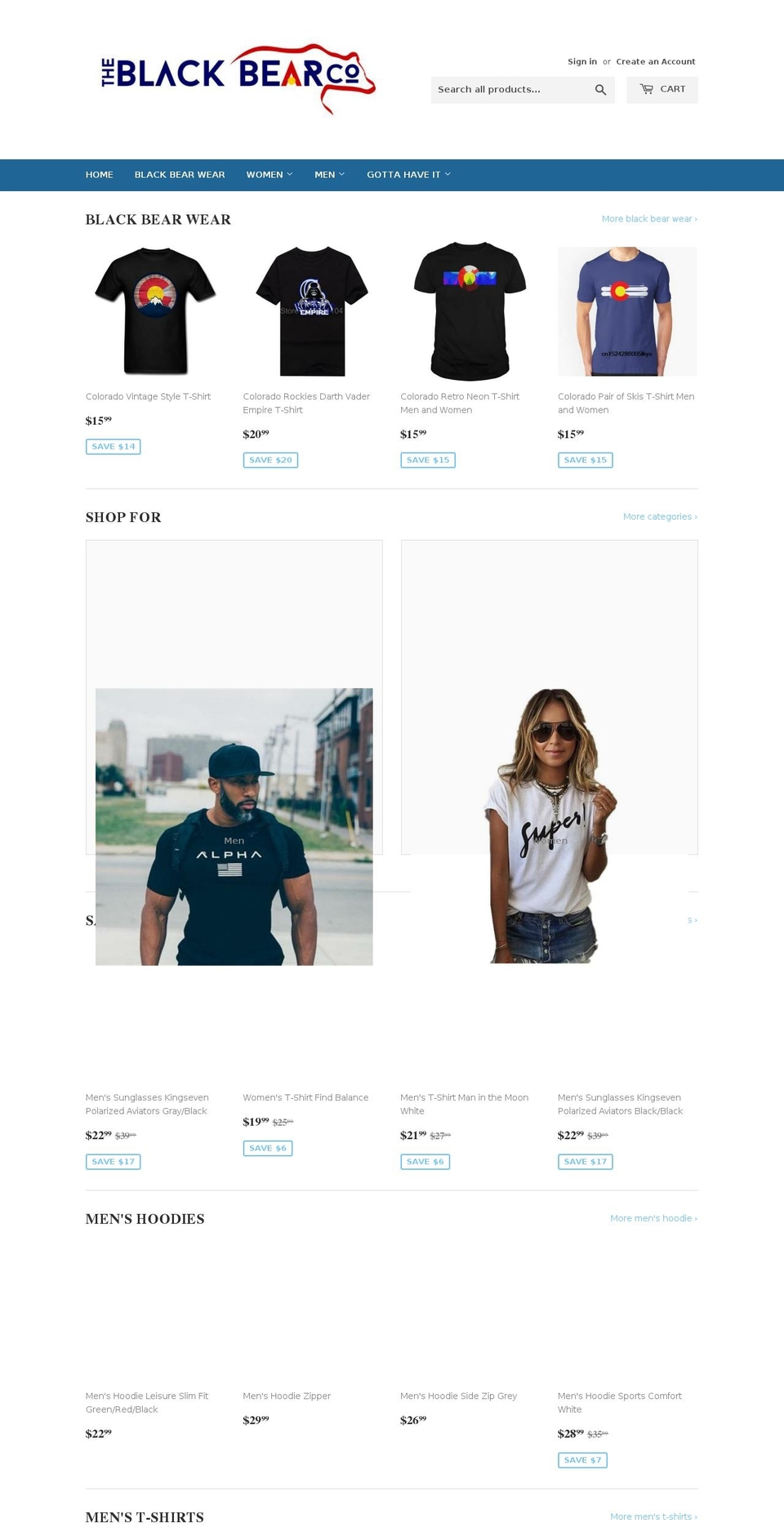 theblackbearco.com — Shopify storefront screenshot