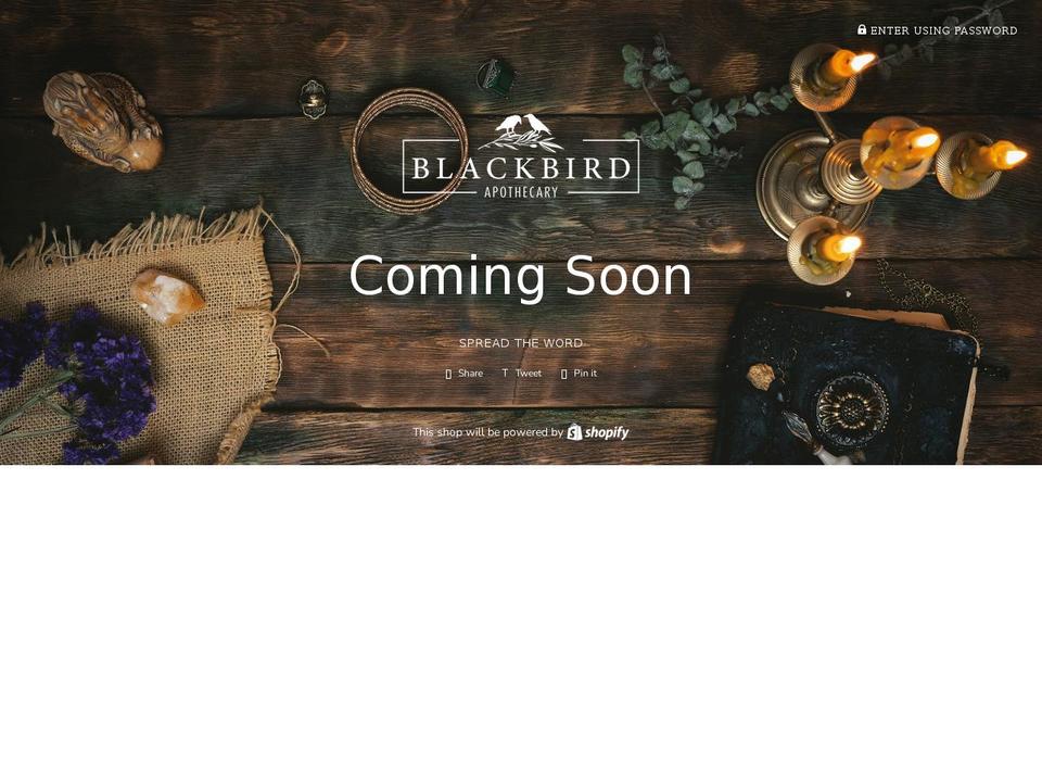 theblackbirdapothecary.com shopify website screenshot
