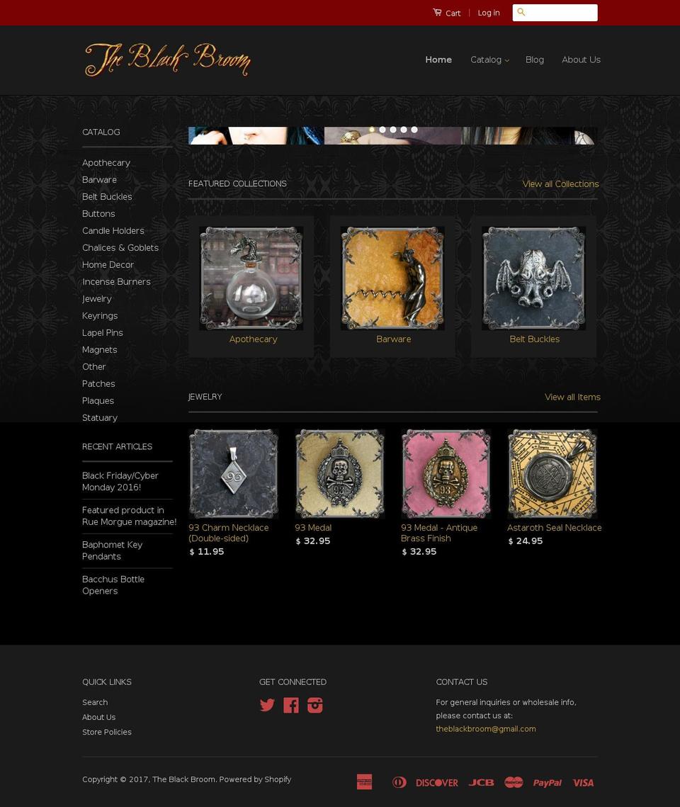 theblackbroom.com shopify website screenshot