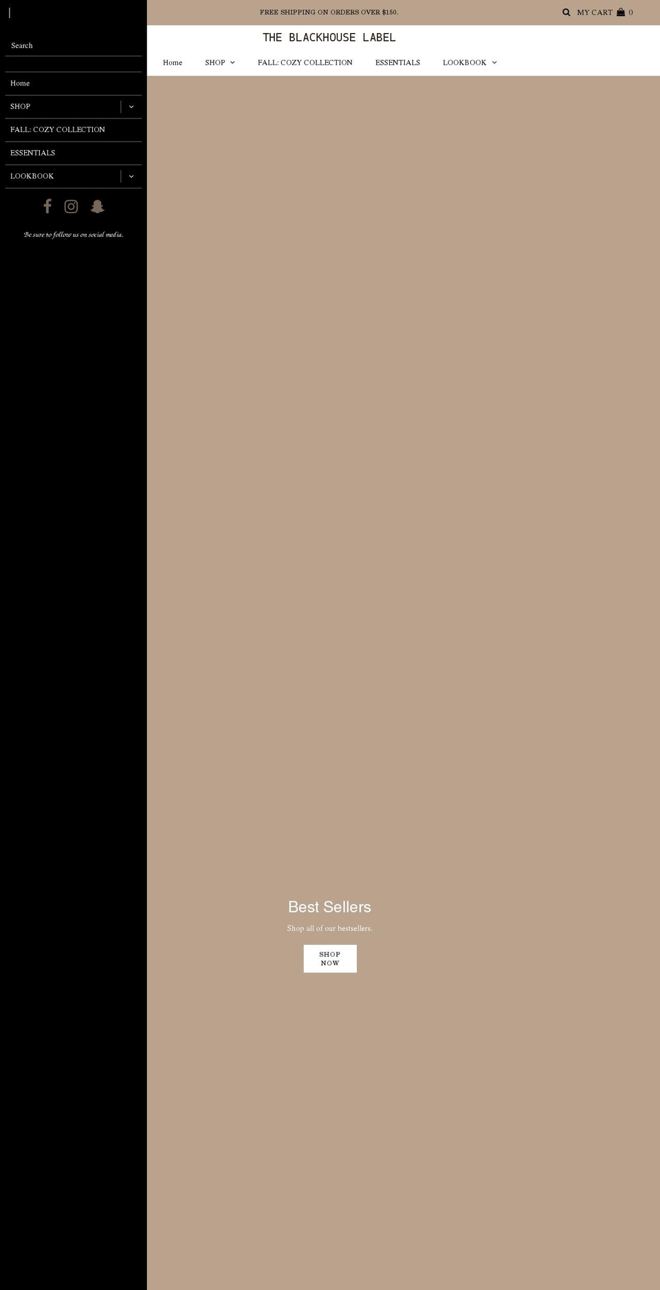 theblackhouselabel.com shopify website screenshot