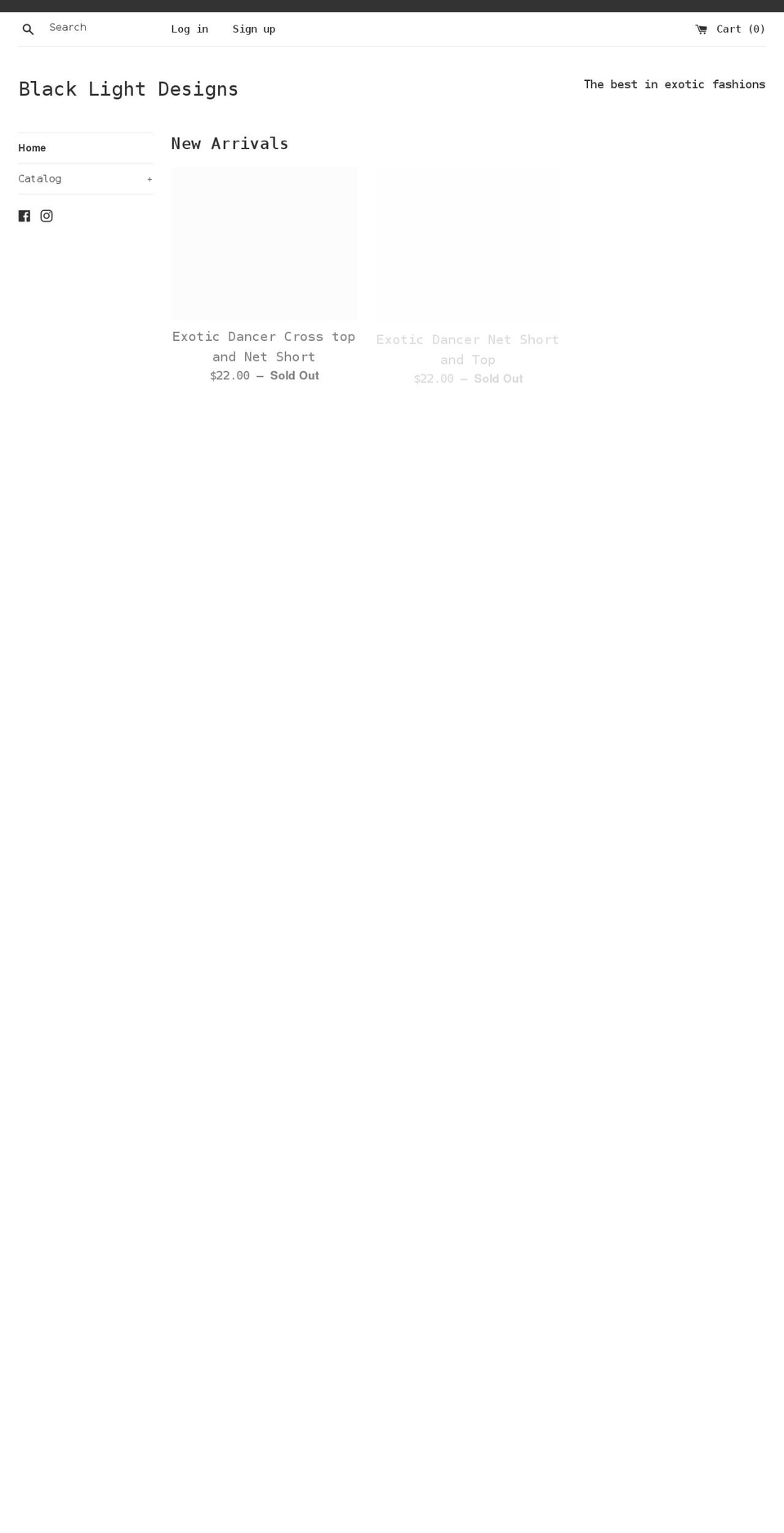 theblacklightdesigns.com shopify website screenshot