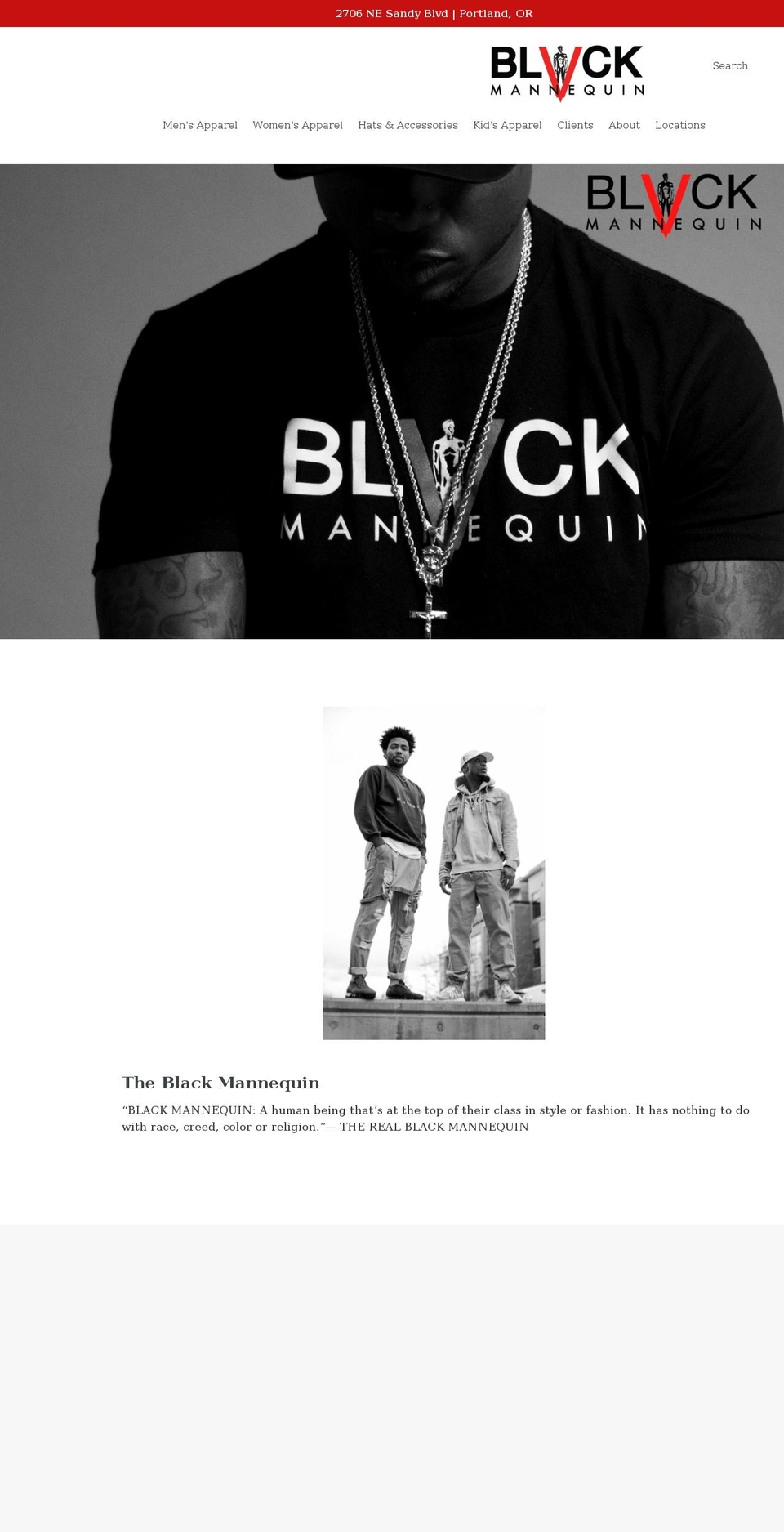 theblackmannequin.com shopify website screenshot