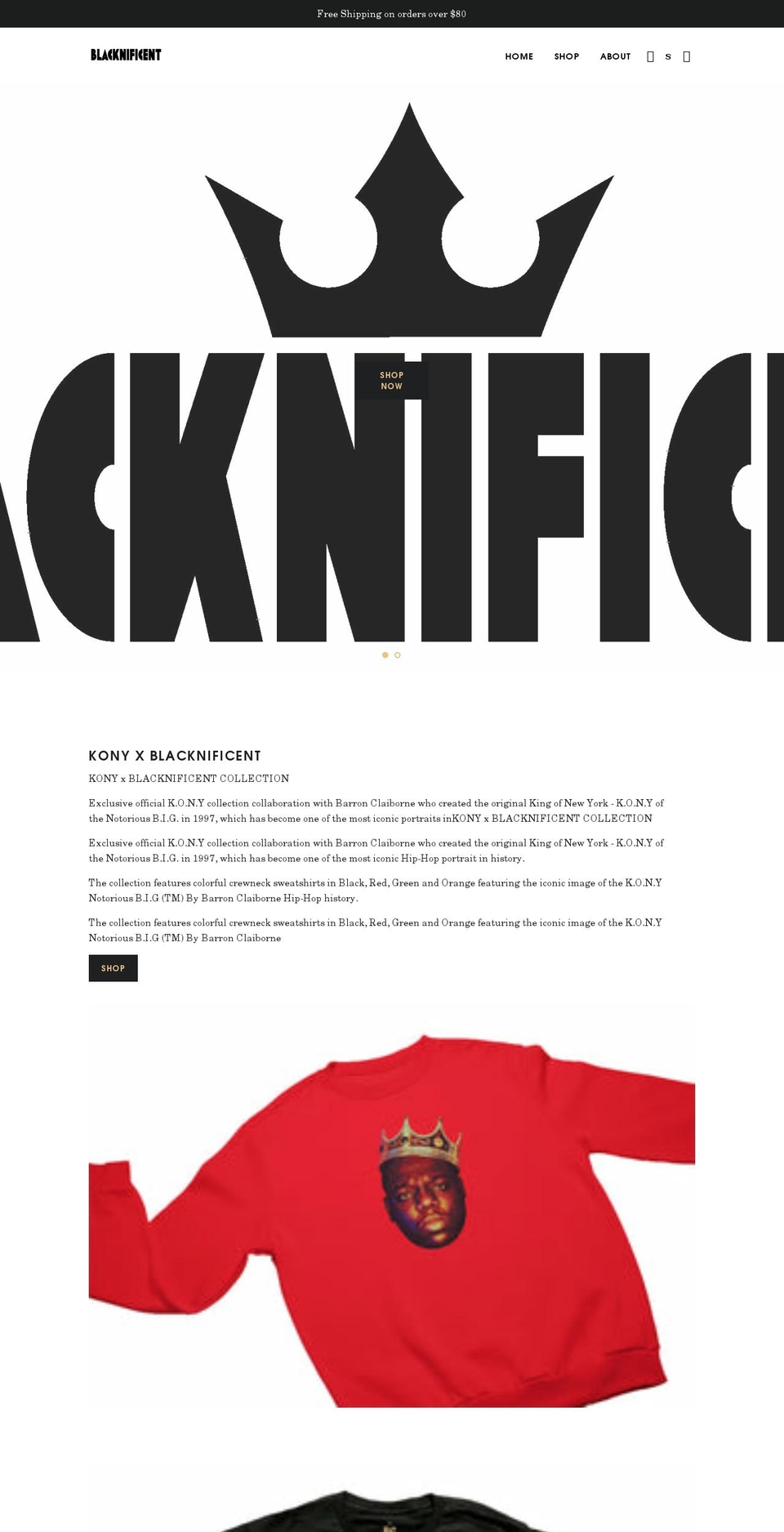 theblacknificent.com shopify website screenshot