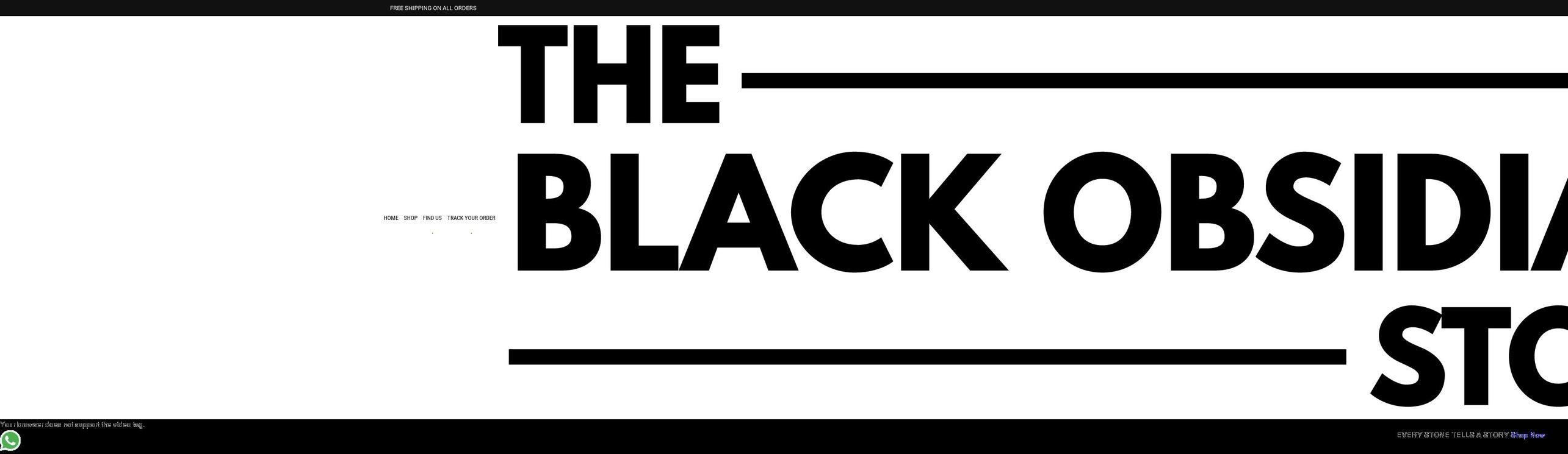 theblackobsidianstore.com shopify website screenshot