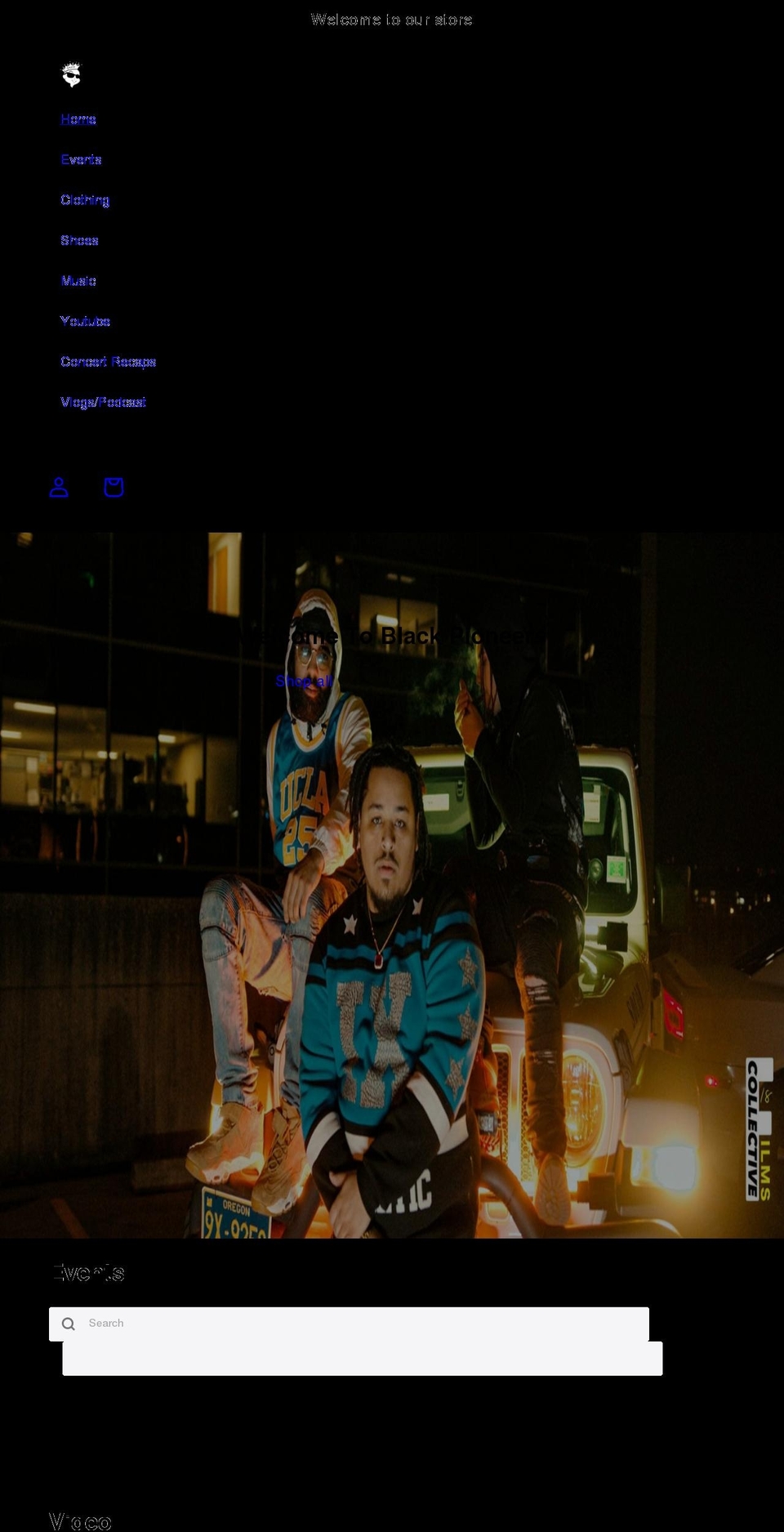 theblackpioneers.com shopify website screenshot