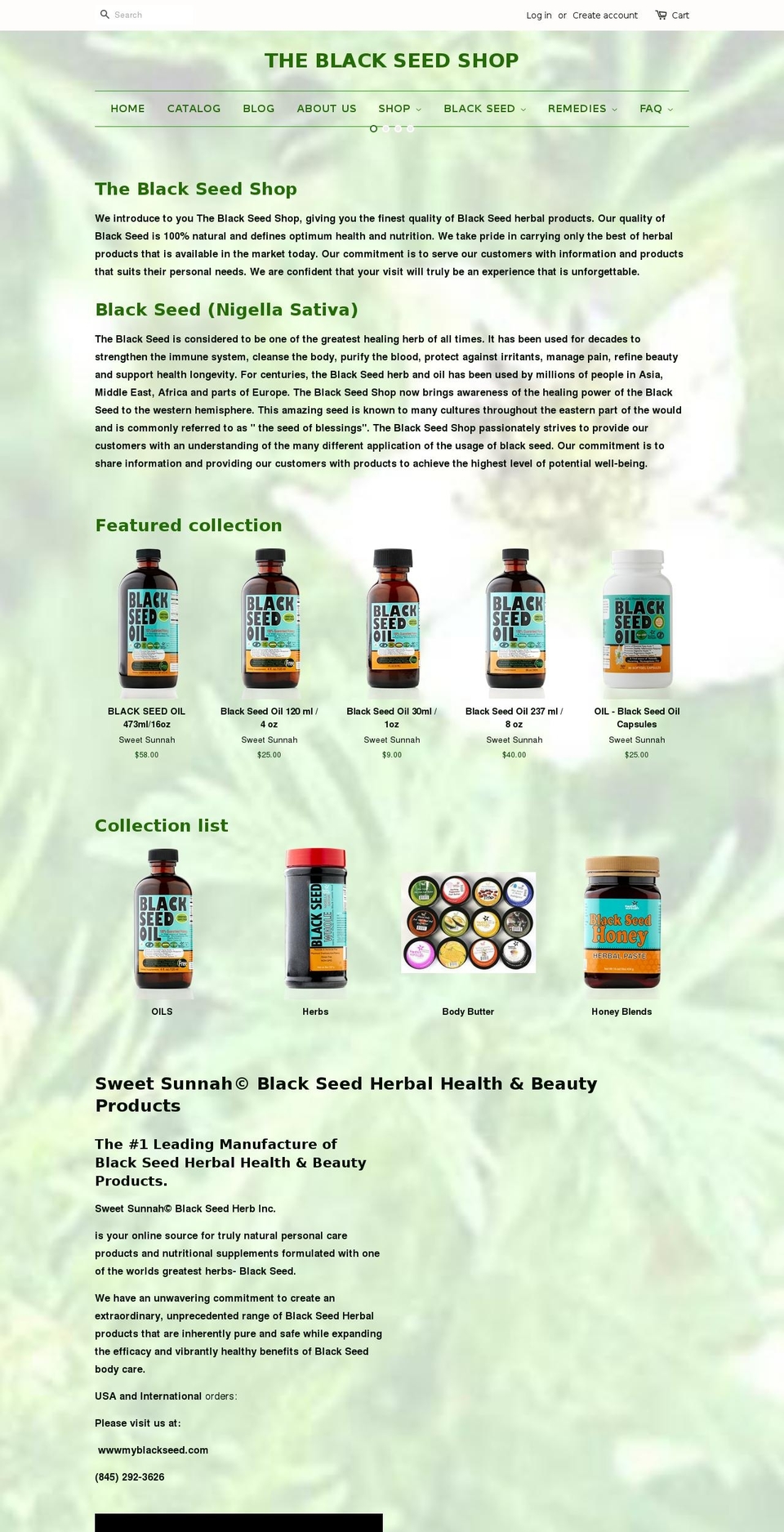 theblackseedshop.com shopify website screenshot