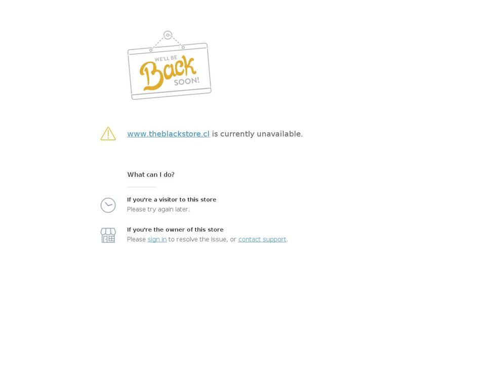 theblackstore.cl shopify website screenshot