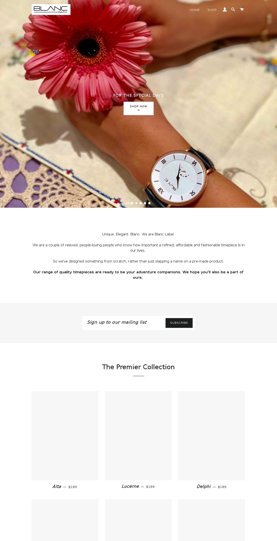 theblanclabel.com — Shopify storefront screenshot