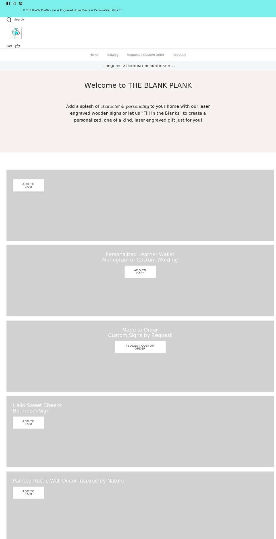 theblankplank.com shopify website screenshot