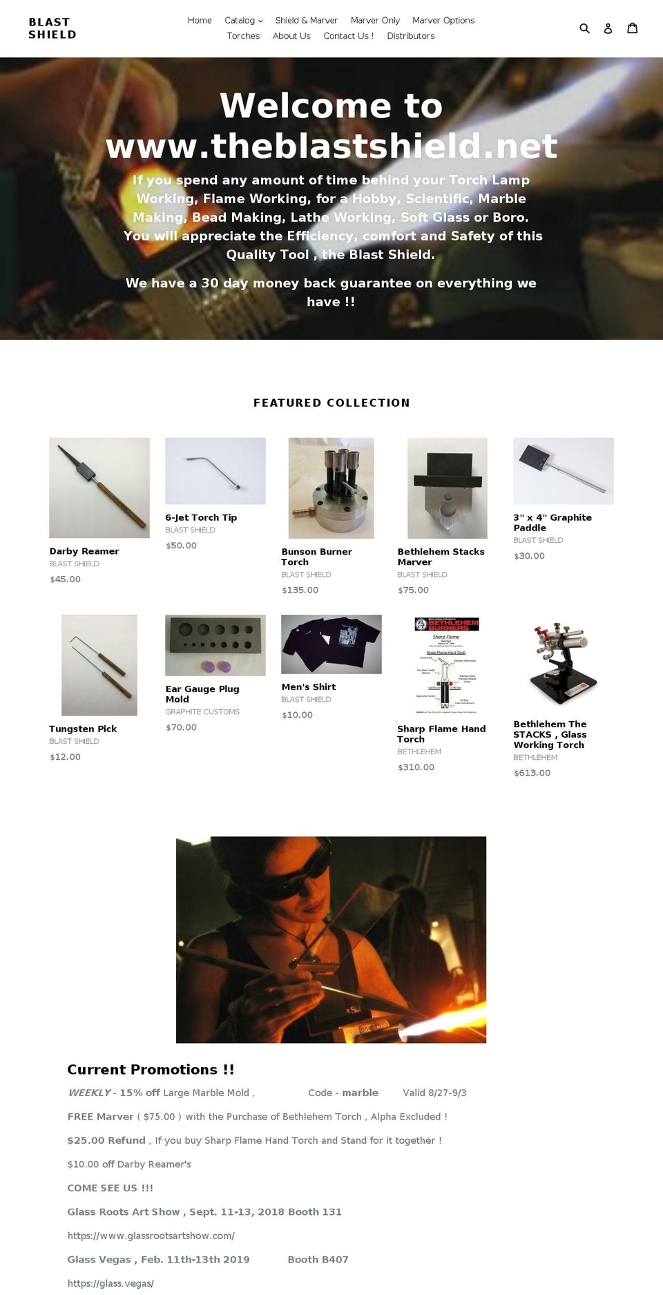 theblastshield.net shopify website screenshot