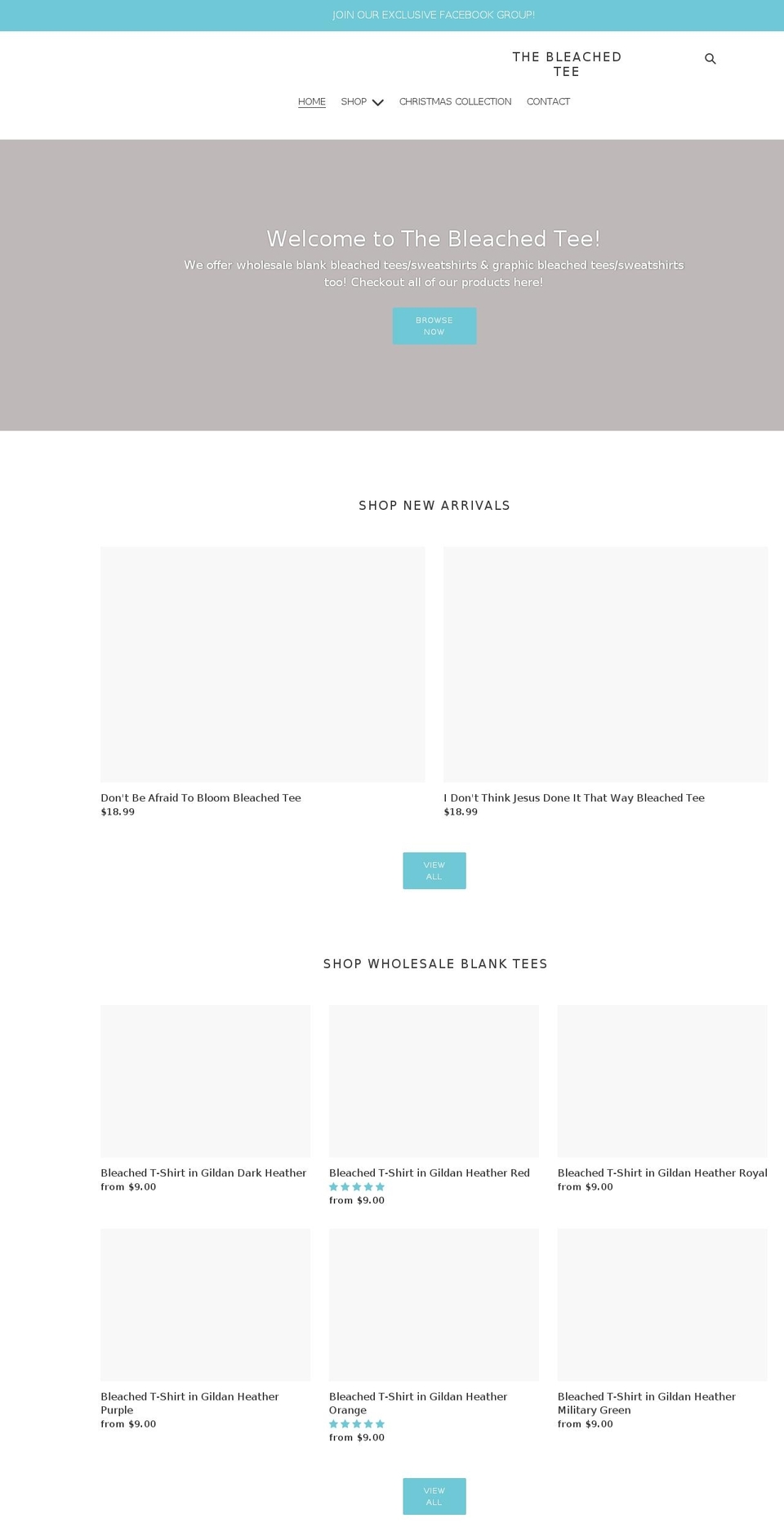 thebleachedtee.com shopify website screenshot