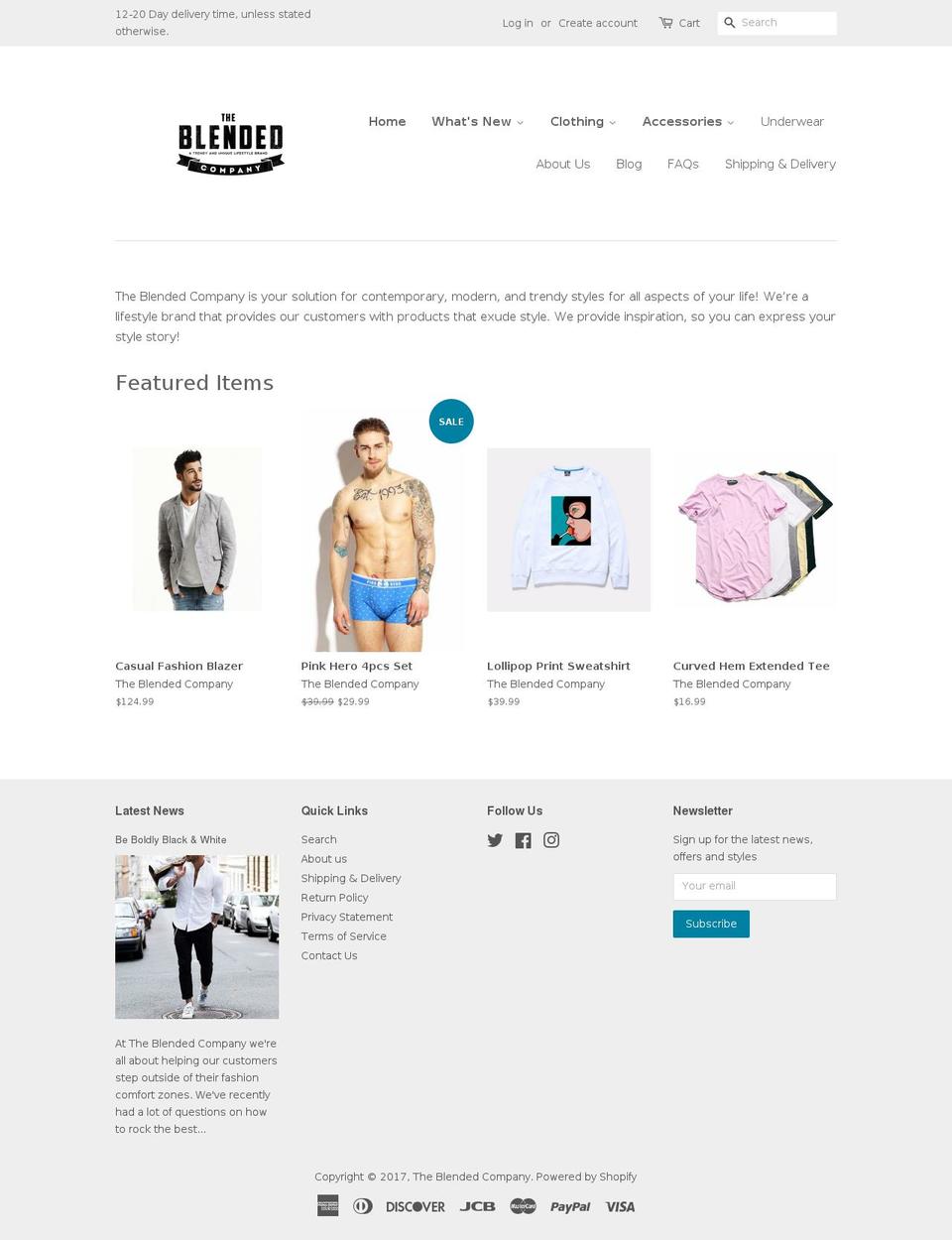 theblendedcompany.com shopify website screenshot