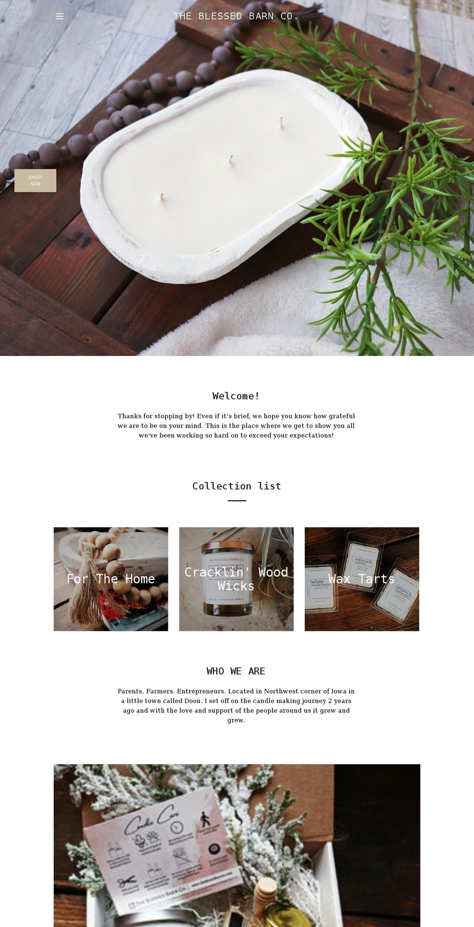 theblessedbarnco.com shopify website screenshot