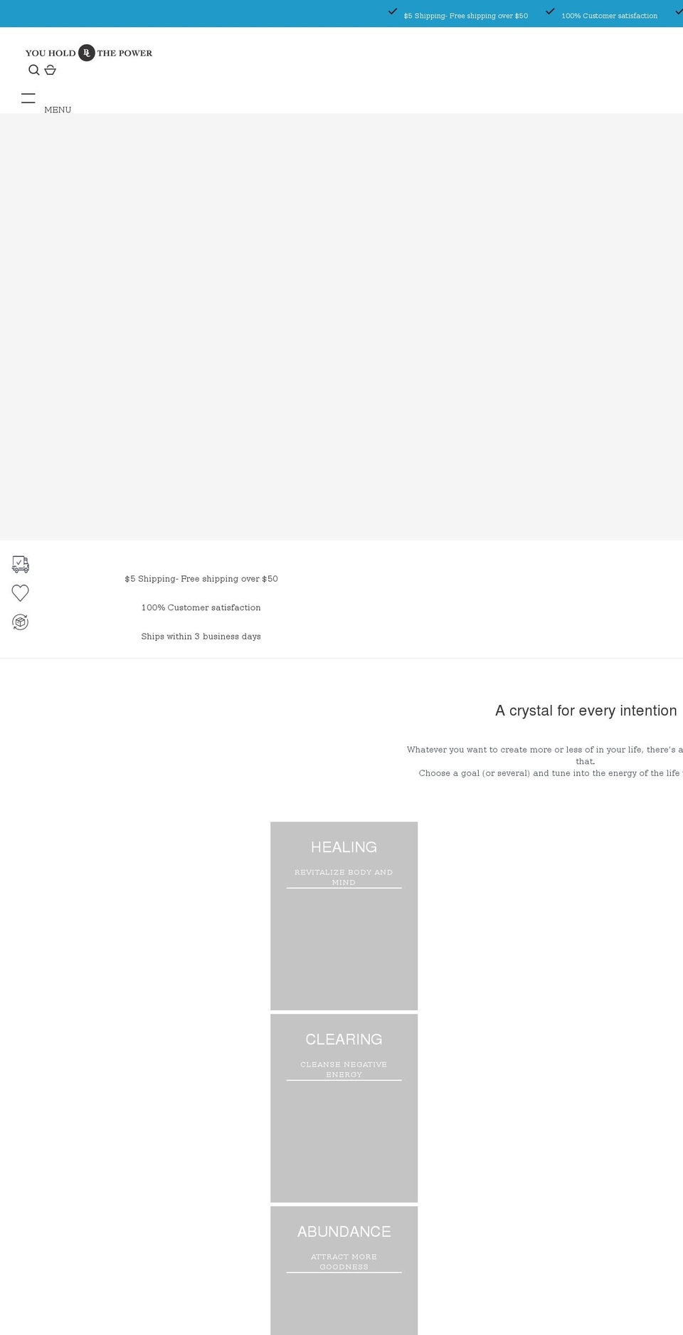 theblessedcrystal.com shopify website screenshot